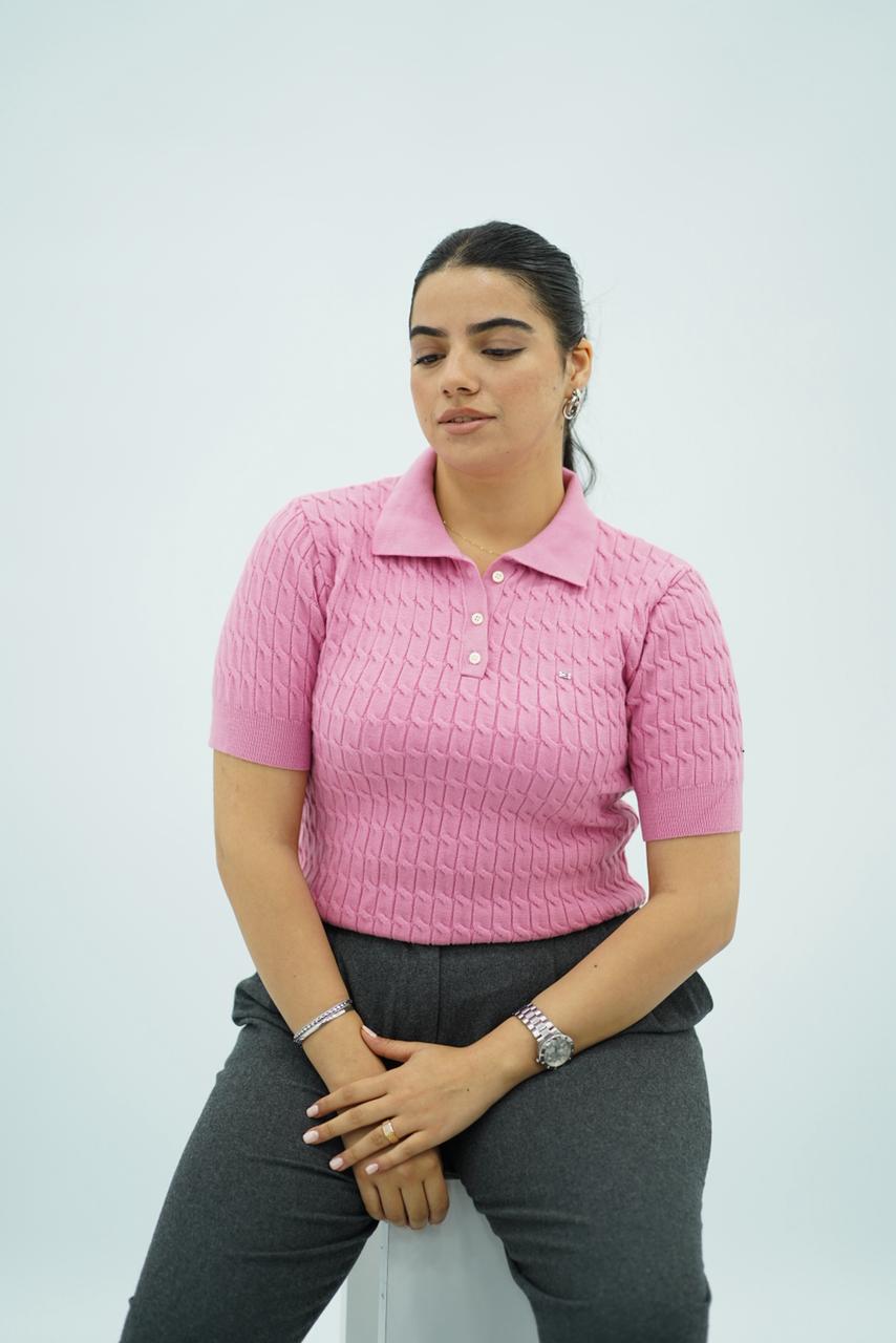 T-shirts à col polo texturé --- Multi-couleurs