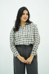 Chemise En lin A Carreaux