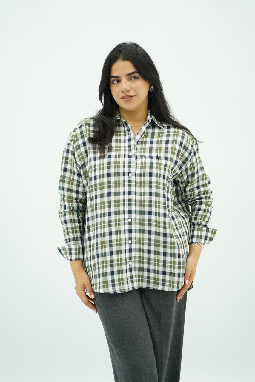 Chemise En lin A Carreaux