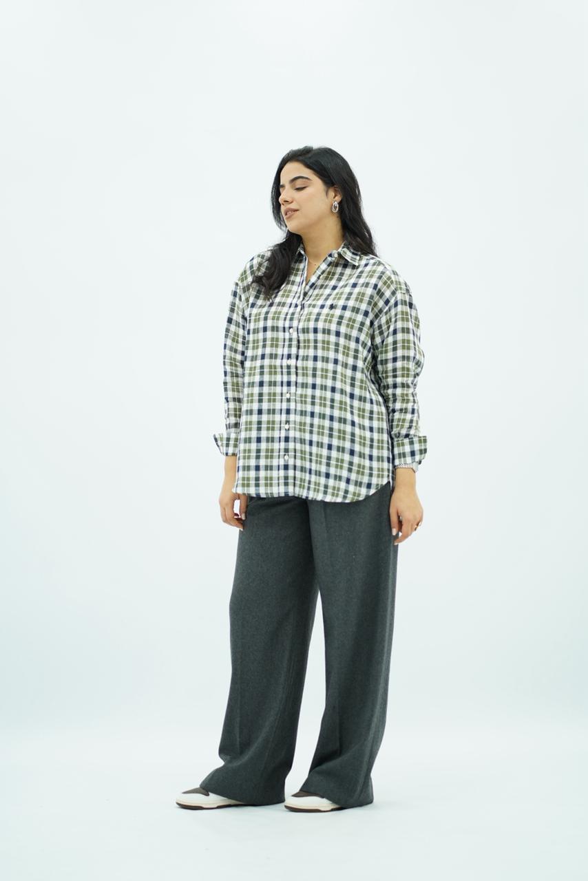 Chemise En lin A Carreaux