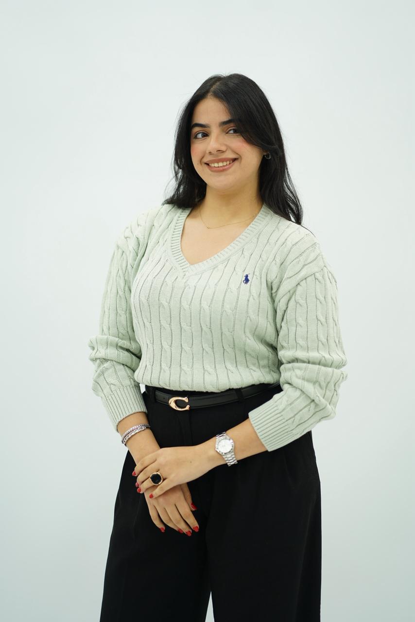 Pulls col V en maille torsadée