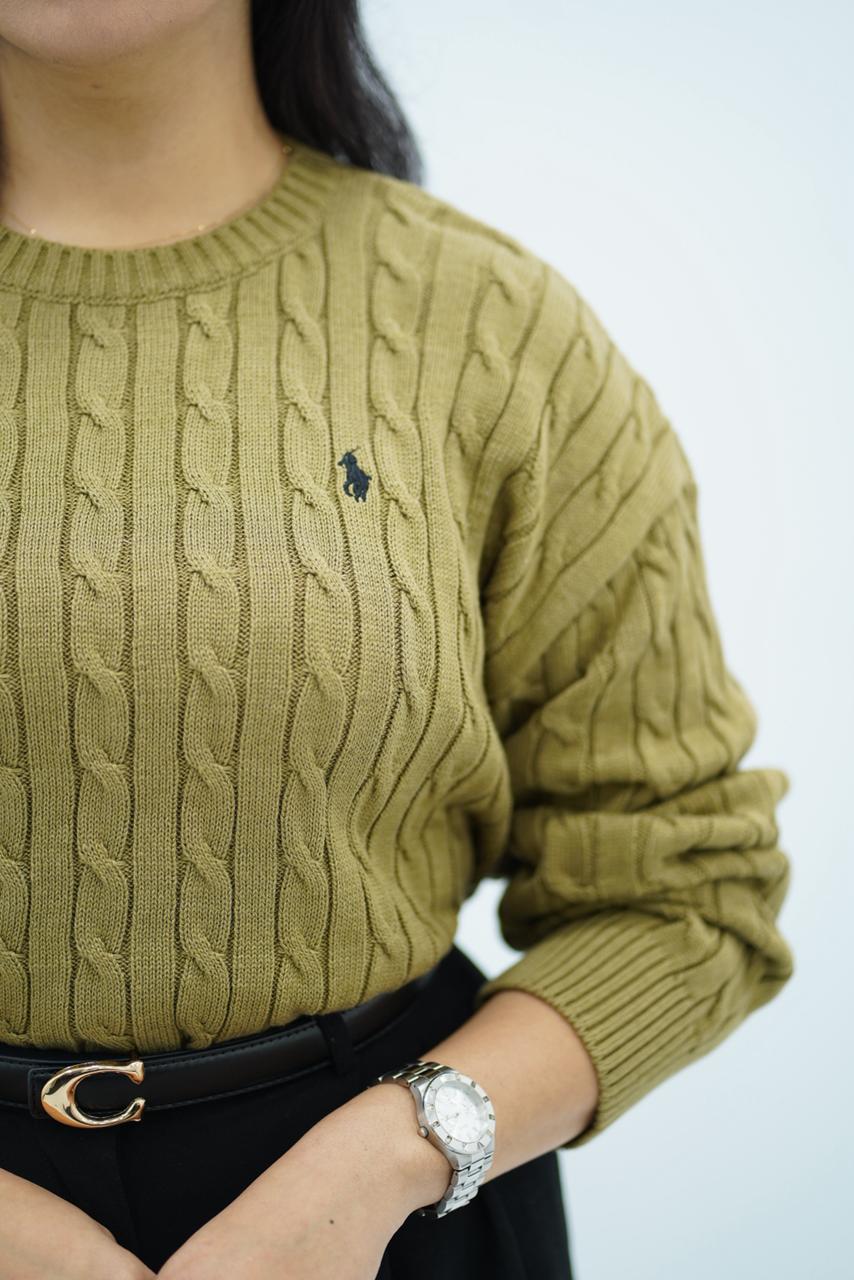 Pulls col rond en maille torsadée – Multi-Couleurs