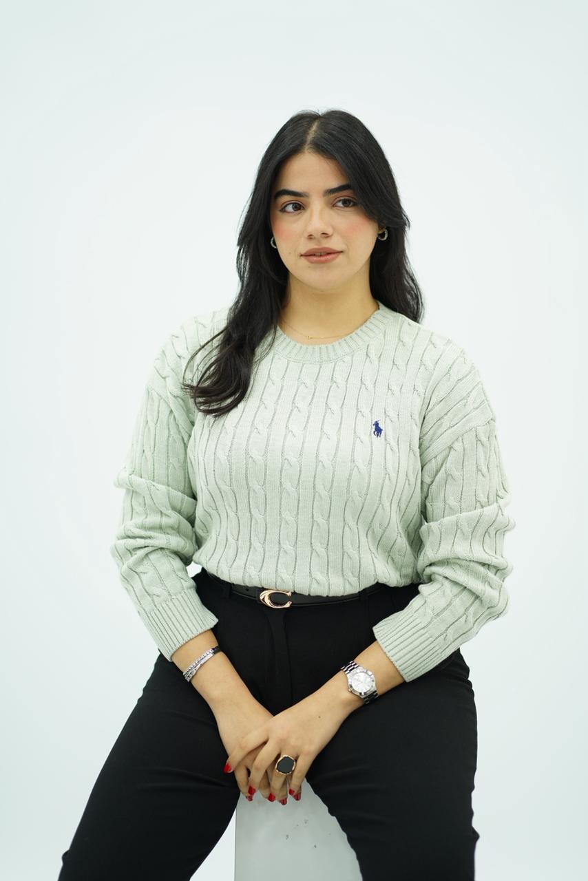 Pulls col rond en maille torsadée – Multi-Couleurs