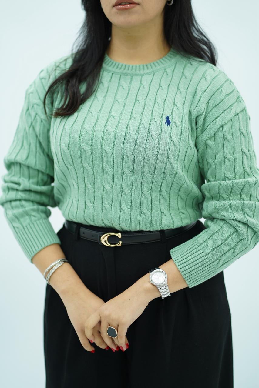 Pulls col rond en maille torsadée – Multi-Couleurs