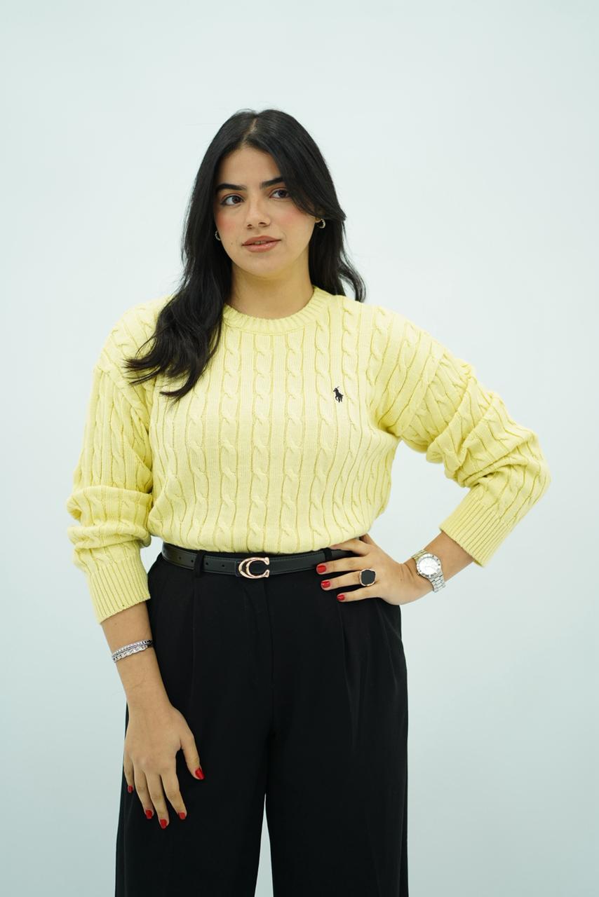 Pulls col rond en maille torsadée – Multi-Couleurs