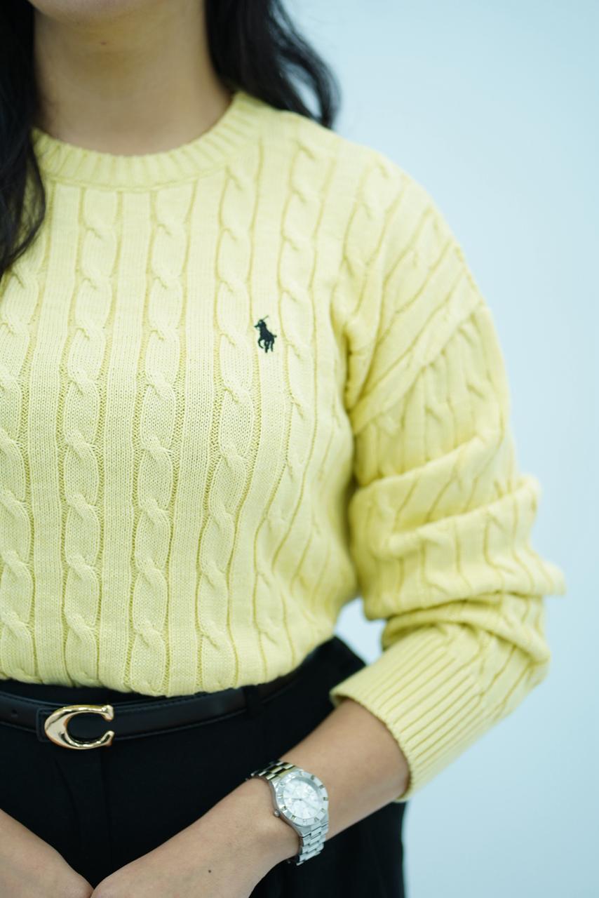 Pulls col rond en maille torsadée – Multi-Couleurs