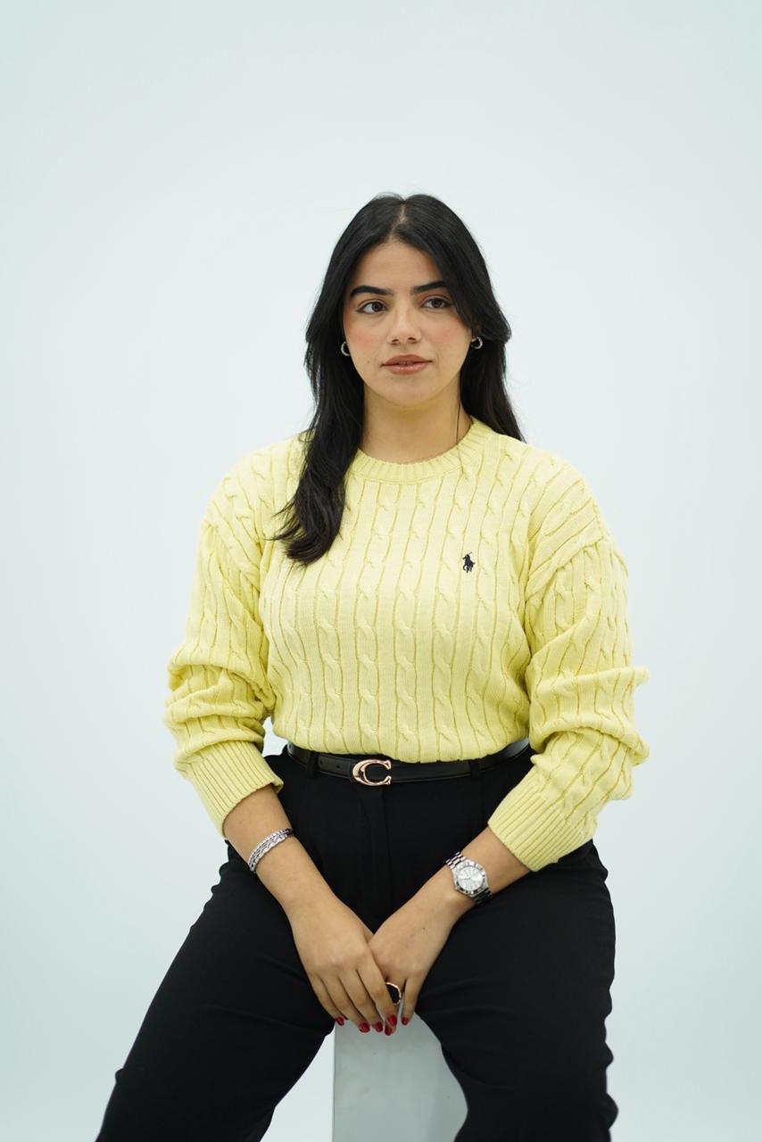 Pulls col rond en maille torsadée – Multi-Couleurs