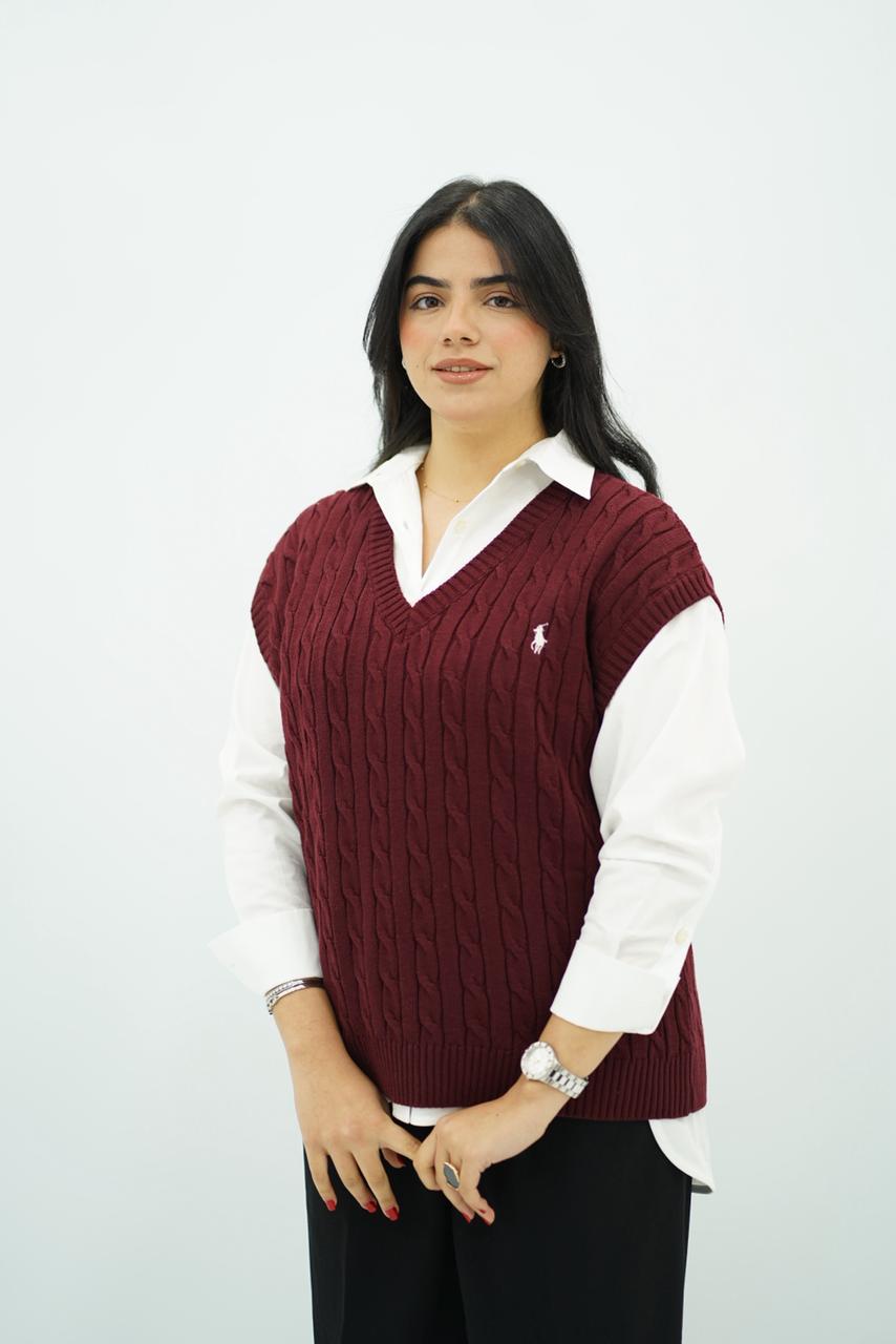 Gilets sans manches en maille torsadée -- Multi-Couleurs