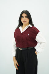 Gilets sans manches en maille torsadée -- Multi-Couleurs