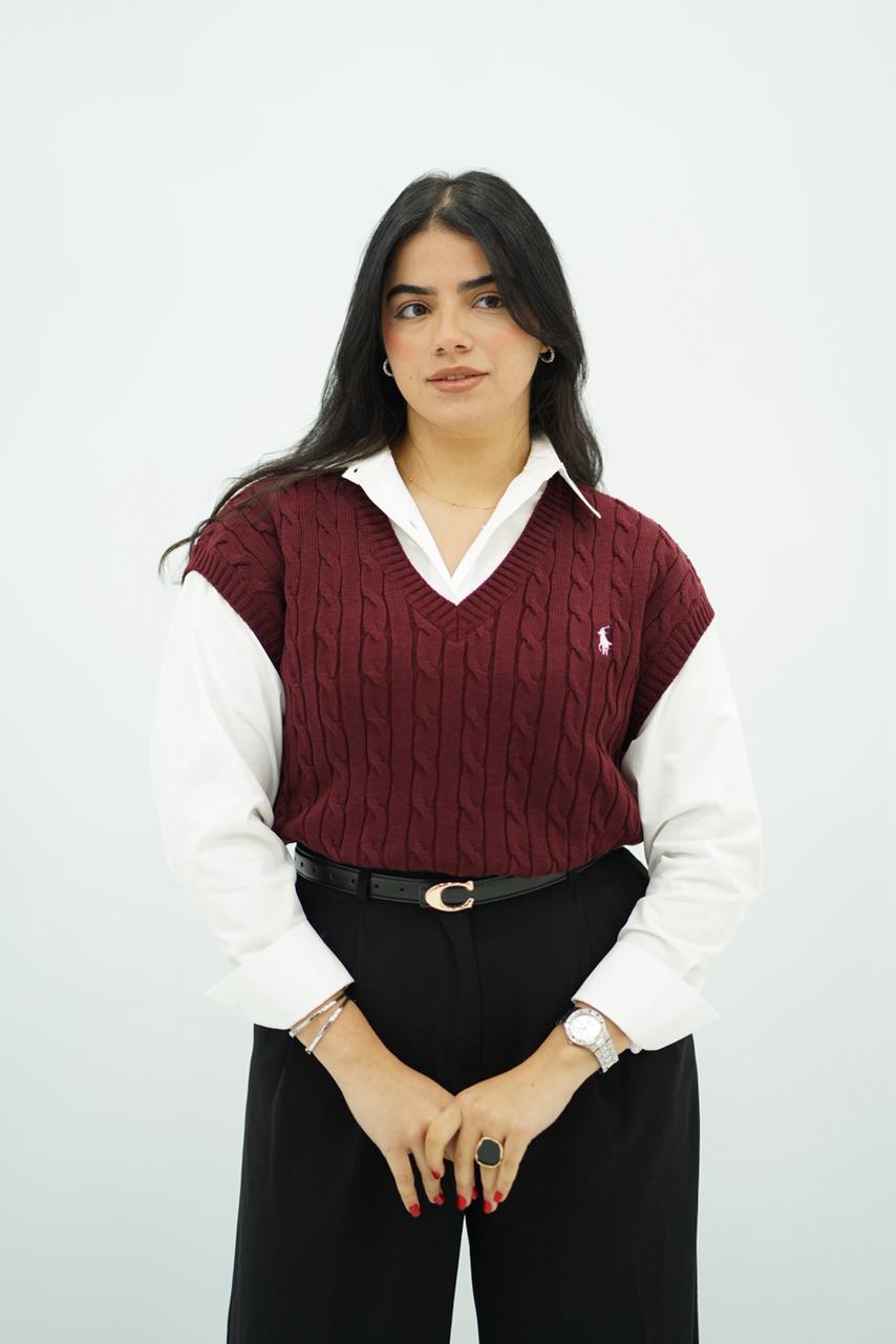 Gilets sans manches en maille torsadée -- Multi-Couleurs