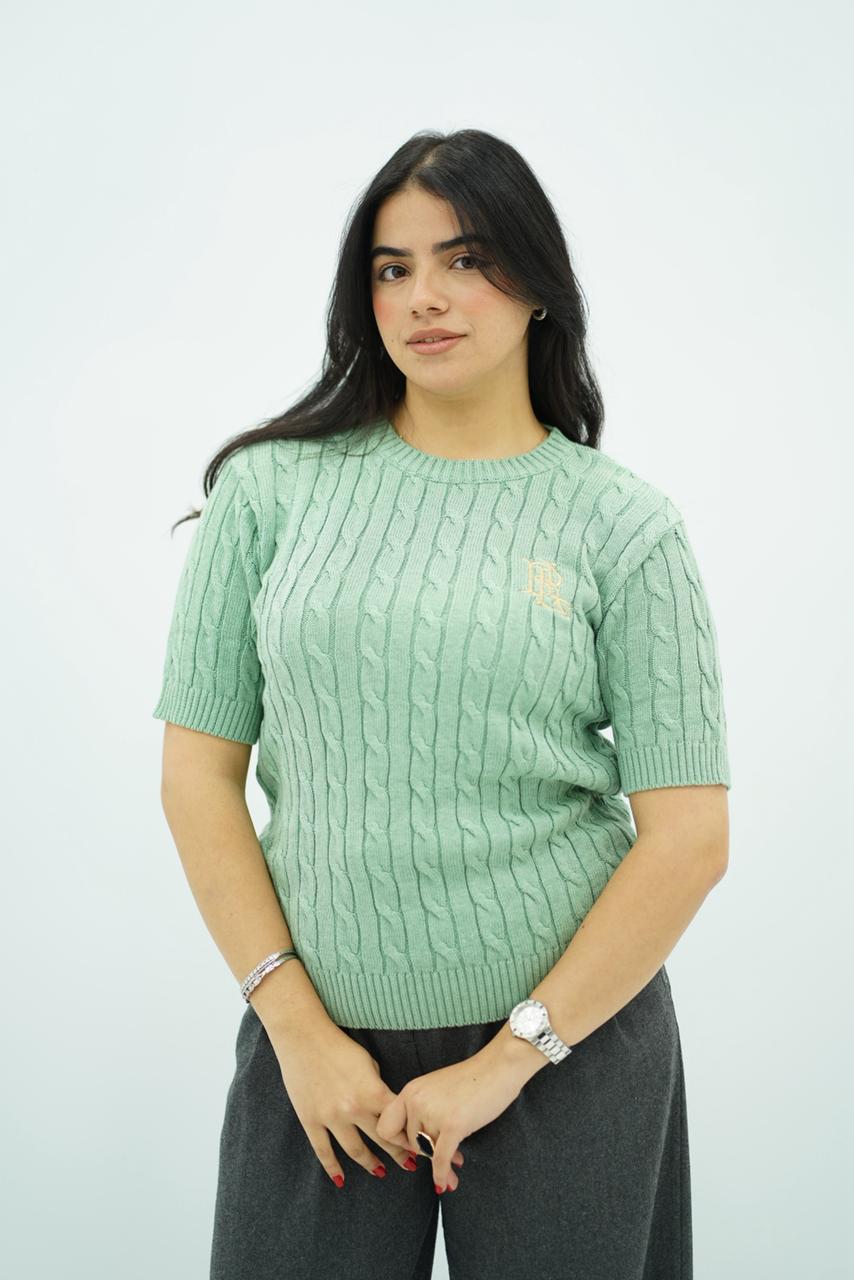 Pull demi-manche style polo