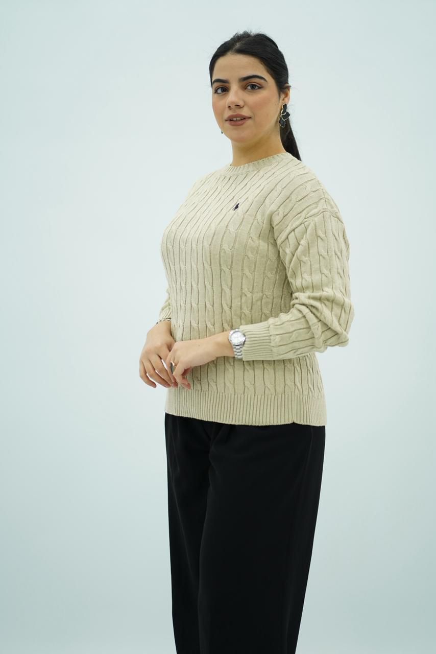 Pulls col rond en maille torsadée – Multi-Couleurs