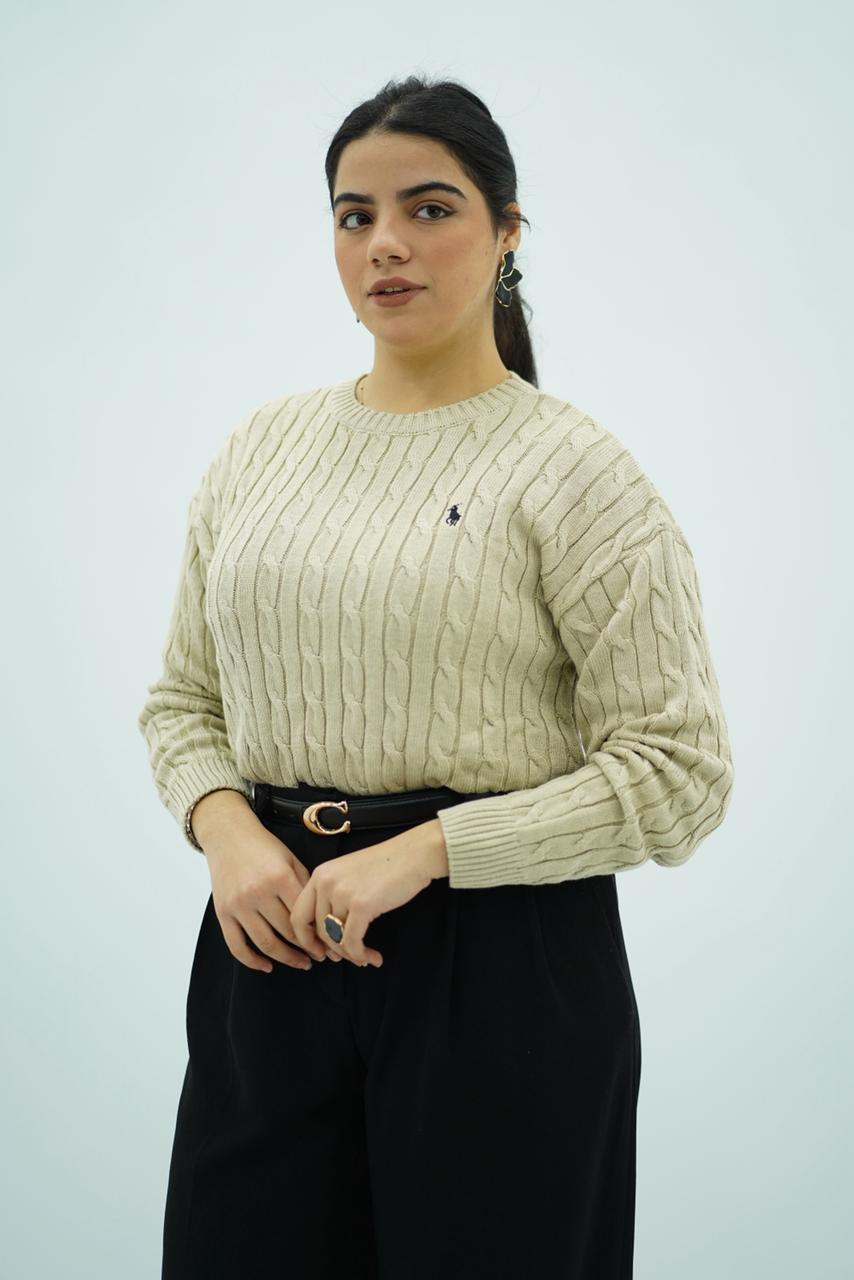 Pulls col rond en maille torsadée – Multi-Couleurs