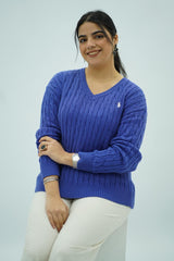 Pulls col V en maille torsadée