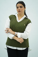 Gilets sans manches en maille torsadée -- Multi-Couleurs