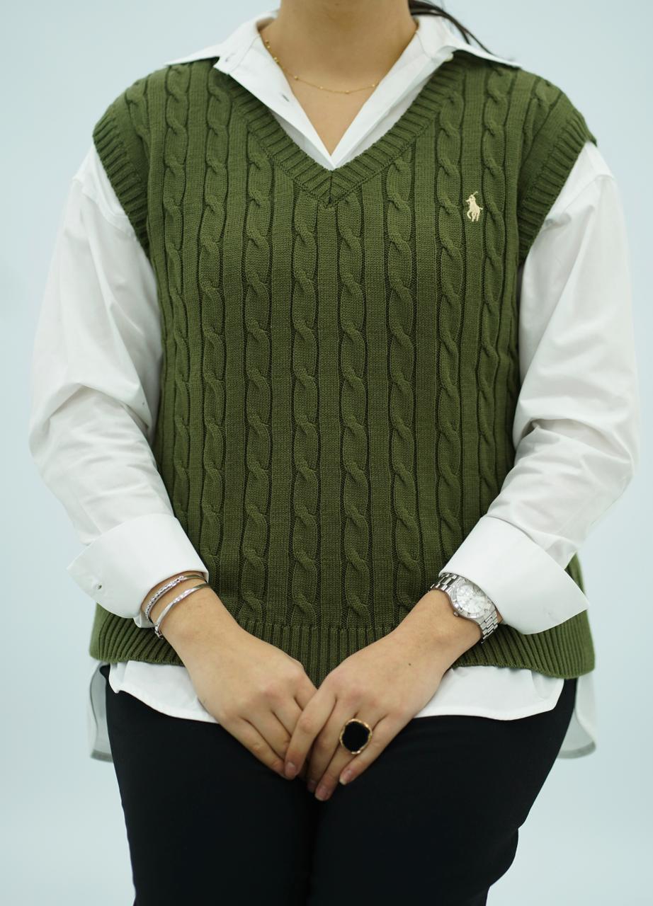 Gilets sans manches en maille torsadée -- Multi-Couleurs