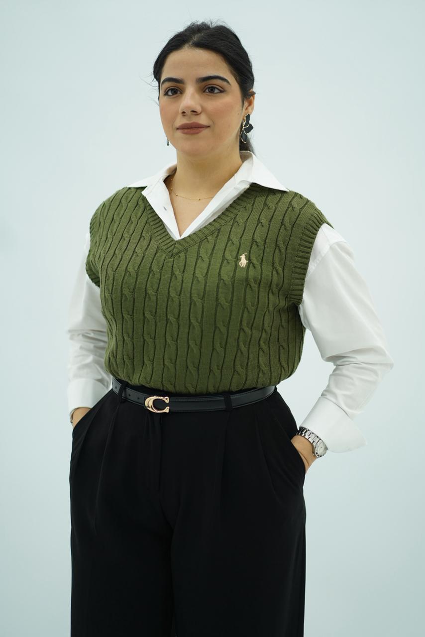 Gilets sans manches en maille torsadée -- Multi-Couleurs